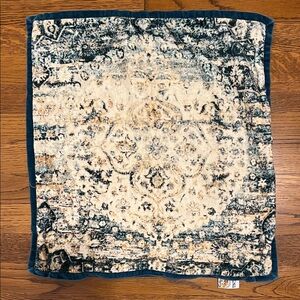 Teal with gold and cream colored print pillow slip covers